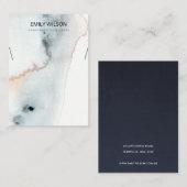 AQUA BLUE GOLD WATERCOLOR WAVES NECKLACE DISPLAY VISITENKARTE (Vorne/Hinten)
