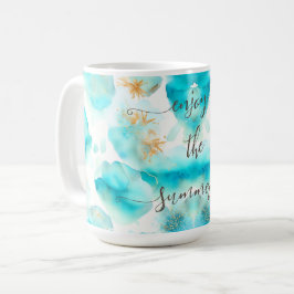 Aqua Blue golden Kaffeetasse