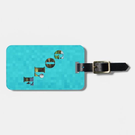 Aqua Blue Golf, Gepäckmarke Gepäckanhänger (Vorderseite horizontal)