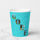 Aqua Blue Golf, Paper Party Cups Pappbecher (Rückseite)