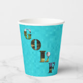 Aqua Blue Golf, Paper Party Cups Pappbecher (Vorderseite)