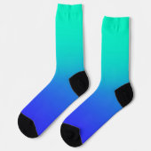 Aqua Blue Gradient Crew Socken (Linkes Detail)
