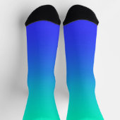 Aqua Blue Gradient Crew Socken (Oben)