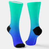 Aqua Blue Gradient Crew Socken (Gewinkelt)