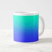 Aqua+Blue Gradient Jumbo-Tasse (Vorderseite Rechts)