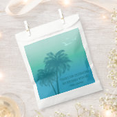 Aqua Blue Gradient Palm Trees Birthday Thank You Geschenktütchen (Ausgeschnitten)