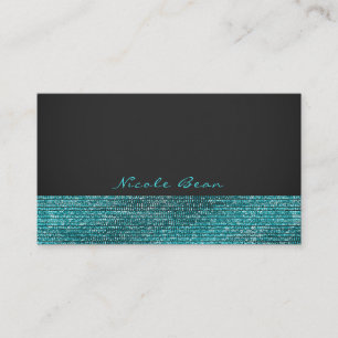 Aqua Blue & Gray Moderne Glam Sequins Elegante Visitenkarte