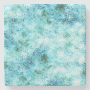 Aqua Blue Green Abstrakt Steinuntersetzer