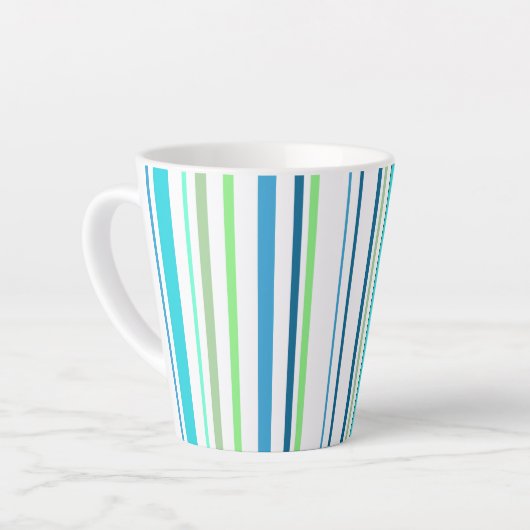 Aqua Blue Green Beach Farbstreifen Milchtasse (Linke Ecke)