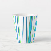 Aqua Blue Green Beach Farbstreifen Milchtasse (Vorderseite)