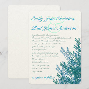 Aqua Blue Green Blume Einladung Hochzeit