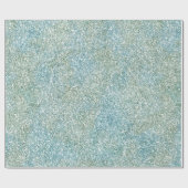 Aqua Blue Green Glitzy Glitzer Geschenkpapier (Flach)
