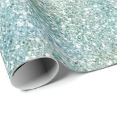 Aqua Blue Green Glitzy Glitzer Geschenkpapier (Rolleneckpunkt)