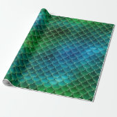 Aqua Blue Green Mermaid Scales Geschenkpapier (Ungerollt)