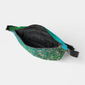 Aqua Blue Green Ombre Blumenmuster Bauchtasche (Offen)