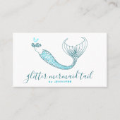 Aqua Blue Green Schwanz Mermaid Visitenkarte (Vorderseite)