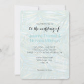 Aqua Blue Green Tropical Blätter Wasserfarbenhochz Einladung (Vorderseite)