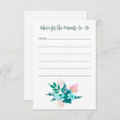 Aqua Blue Green Watercolor Blumenbaby Dusche Hinweiskarte (Vorne/Hinten)