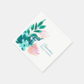 Aqua Blue Green Watercolor Brautparty Serviette (Ecke)