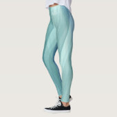 Aqua Blue Green Watercolor Streifen Individuelle N Leggings (Links)