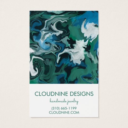 Aqua Blue Green Wirbel Earring Necklace Juwelier (Rückseite)