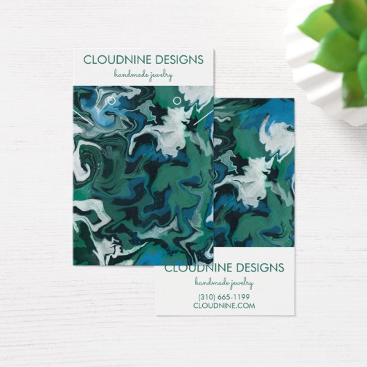 Aqua Blue Green Wirbel Earring Necklace Juwelier (Schreibtisch)