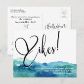 Aqua Blue Green Yikes! Humorale Hochzeit Postkarte (Vorne/Hinten)