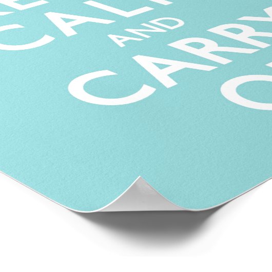 Aqua Blue hält Ruhe und führt weiter Poster (Ecke)