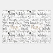 Aqua Blue Happy Birthday   Geschenkpapier Set (Vorderseite 2)