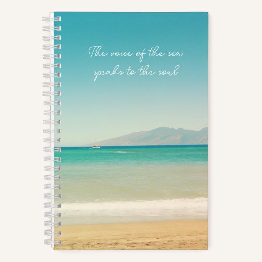 Aqua Blue Hawaiian Ocean Foto Spiral Notebook Notizblock (Vorderseite)