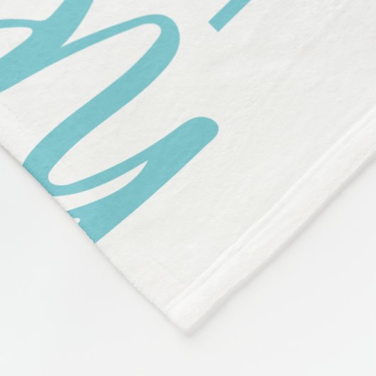 Aqua Blue Hello World Monogram Baby Stat Fleecedecke (Ecke)