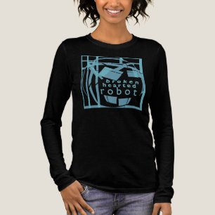Aqua Blue Humors Design "gebrochener Roboter" Tri-Blend Shirt