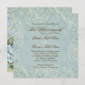 Aqua Blue Hydrangea Swirl Blume Hochzeit Einladung (Vorne/Hinten)