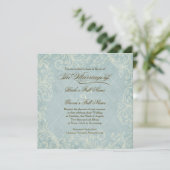 Aqua Blue Hydrangea Swirl Blume Hochzeit Einladung (Stehend Vorderseite)