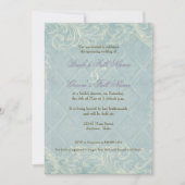 Aqua Blue Hydrangea Swirl Floral Blume Hochzeit Einladung (Vorderseite)