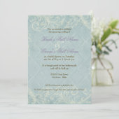 Aqua Blue Hydrangea Swirl Floral Blume Hochzeit Einladung (Stehend Vorderseite)