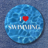 Aqua Blue I Liebe Schwimmbad Button