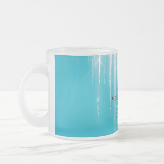 Aqua Blue Icicles Sparkle Christmas Tree Mattglastasse (Links)