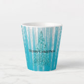 Aqua Blue Icicles Sparkle Christmas Tree Milchtasse (Vorderseite)