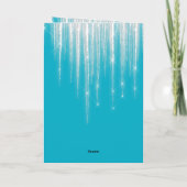 Aqua Blue Icicles Sparkle Karte (Rückseite)