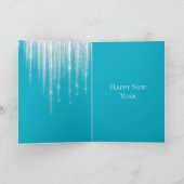 Aqua Blue Icicles Sparkle Karte (Innenseite)