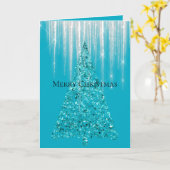Aqua Blue Icicles Sparkle Karte (Gelbe Blume)