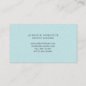 Aqua Blue Imitate Linen Streifen Muster Elegant Visitenkarte (Rückseite)