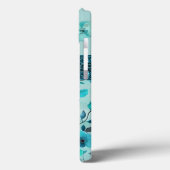 Aqua Blue Imitats Glitzer Case-Mate iPhone Hülle (Rückseite / Links)