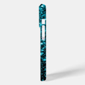 Aqua Blue Imitats Glitzer Glitzern Case-Mate iPhone Hülle (Rückseite / Links)