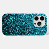 Aqua Blue Imitats Glitzer Glitzern Case-Mate iPhone Hülle (Rückseite (Horizontal))