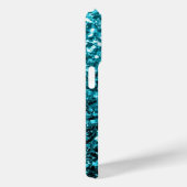 Aqua Blue Imitats Glitzer Glitzern Case-Mate iPhone Hülle (Rückseite / Rechts)