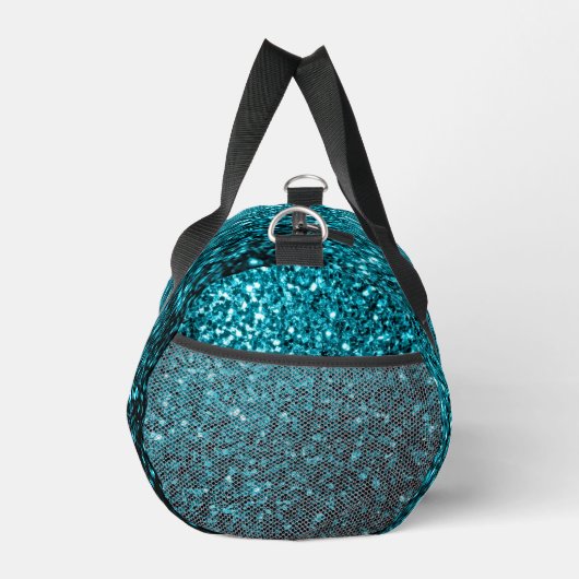 Aqua Blue Imitats Glitzer Glitzern Duffle Bag (Rechts)