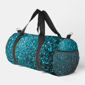 Aqua Blue Imitats Glitzer Glitzern Duffle Bag (Rechte Ecke)