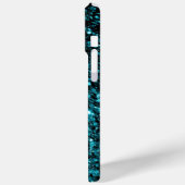 Aqua Blue Imitats Glitzer Glitzern Ihr Text Case-Mate iPhone Hülle (Rückseite / Links)